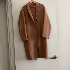 Uniqlo Camel Super Lightweight Blanket-Style Wool Coat Size M